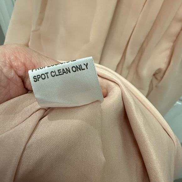 INEWER Peach Blush Bustier with Tie Back Flowing Dress w Side Split Sheer - Picture 6 of 15